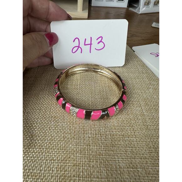 Sequin Nordstrom Multicolor Gold Tone Statement Enamel Bangle Bracelet # 243 - Picture 3 of 3